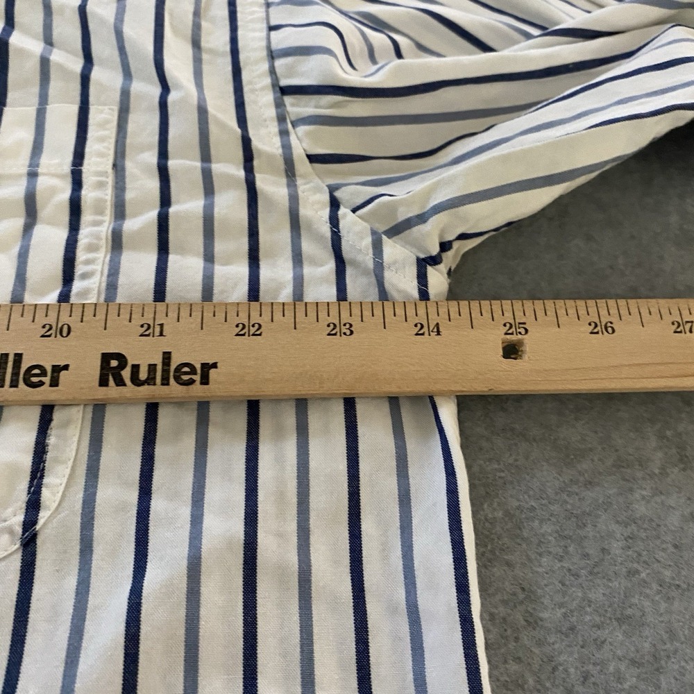 Wrangler Classic Button Up Long Sleeve Western Shirt Men's XL Blue White Striped - Picture 10 of 14